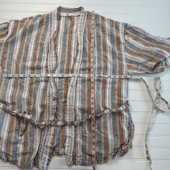 Free People intimately rainbow stripe robe with belt medium weight size XS A2 - Picture 3 of 6